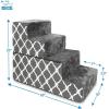 imageBest Pet Supplies Dog Stairs ampamp Steps  Foam Steps for Small Dogs ampamp Cats NonSlip Indoor Balanced Pet Step Support Dog Ramp No Assembly Brown Linen Foldable 2Step 12inch HeightGray Lattice Print