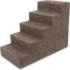 imageBest Pet Supplies Dog Stairs ampamp Steps  Foam Steps for Small Dogs ampamp Cats NonSlip Indoor Balanced Pet Step Support Dog Ramp No Assembly Brown Linen Foldable 2Step 12inch HeightBrown Linen