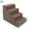 imageBest Pet Supplies Dog Stairs ampamp Steps  Foam Steps for Small Dogs ampamp Cats NonSlip Indoor Balanced Pet Step Support Dog Ramp No Assembly Brown Linen Foldable 2Step 12inch HeightBrown Linen