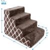 imageBest Pet Supplies Dog Stairs ampamp Steps  Foam Steps for Small Dogs ampamp Cats NonSlip Indoor Balanced Pet Step Support Dog Ramp No Assembly Brown Linen Foldable 2Step 12inch HeightBrown Lattice Print