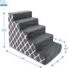 imageBest Pet Supplies Dog Stairs ampamp Steps  Foam Steps for Small Dogs ampamp Cats NonSlip Indoor Balanced Pet Step Support Dog Ramp No Assembly Brown Linen Foldable 2Step 12inch HeightGray Lattice Print