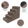 imageBest Pet Supplies Dog Stairs ampamp Steps  Foam Steps for Small Dogs ampamp Cats NonSlip Indoor Balanced Pet Step Support Dog Ramp No Assembly Brown Linen Foldable 2Step 12inch HeightBrown Linen