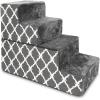 imageBest Pet Supplies Dog Stairs ampamp Steps  Foam Steps for Small Dogs ampamp Cats NonSlip Indoor Balanced Pet Step Support Dog Ramp No Assembly Brown Linen Foldable 2Step 12inch HeightGray Lattice Print