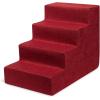 imageBest Pet Supplies Dog Stairs ampamp Steps  Foam Steps for Small Dogs ampamp Cats NonSlip Indoor Balanced Pet Step Support Dog Ramp No Assembly Brown Linen Foldable 2Step 12inch HeightBrick Red