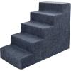 imageBest Pet Supplies Dog Stairs ampamp Steps  Foam Steps for Small Dogs ampamp Cats NonSlip Indoor Balanced Pet Step Support Dog Ramp No Assembly Brown Linen Foldable 2Step 12inch HeightDark Gray Linen