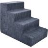 imageBest Pet Supplies Dog Stairs ampamp Steps  Foam Steps for Small Dogs ampamp Cats NonSlip Indoor Balanced Pet Step Support Dog Ramp No Assembly Brown Linen Foldable 2Step 12inch HeightDark Gray Linen
