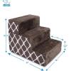 imageBest Pet Supplies Dog Stairs ampamp Steps  Foam Steps for Small Dogs ampamp Cats NonSlip Indoor Balanced Pet Step Support Dog Ramp No Assembly Brown Linen Foldable 2Step 12inch HeightBrown Lattice Print
