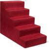 imageBest Pet Supplies Dog Stairs ampamp Steps  Foam Steps for Small Dogs ampamp Cats NonSlip Indoor Balanced Pet Step Support Dog Ramp No Assembly Brown Linen Foldable 2Step 12inch HeightBrick Red