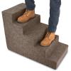 imageBest Pet Supplies Dog Stairs ampamp Steps  Foam Steps for Small Dogs ampamp Cats NonSlip Indoor Balanced Pet Step Support Dog Ramp No Assembly Brown Linen Foldable 2Step 12inch HeightBrown Linen