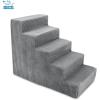 imageBest Pet Supplies Dog Stairs ampamp Steps  Foam Steps for Small Dogs ampamp Cats NonSlip Indoor Balanced Pet Step Support Dog Ramp No Assembly Brown Linen Foldable 2Step 12inch HeightGray