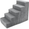 imageBest Pet Supplies Dog Stairs ampamp Steps  Foam Steps for Small Dogs ampamp Cats NonSlip Indoor Balanced Pet Step Support Dog Ramp No Assembly Brown Linen Foldable 2Step 12inch HeightGray