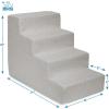 imageBest Pet Supplies Dog Stairs for Small Dogs ampamp Cats Foam Pet Steps Portable Ramp for Couch Sofa and High Bed NonSlip Balanced Indoor Step Support Paw Safe No Assembly  Sand 4StepSand