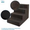 imageBest Pet Supplies Dog Stairs for Small Dogs ampamp Cats Foam Pet Steps Portable Ramp for Couch Sofa and High Bed NonSlip Balanced Indoor Step Support Paw Safe No Assembly  Sand 4StepDark Brown