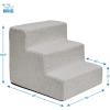 imageBest Pet Supplies Dog Stairs for Small Dogs ampamp Cats Foam Pet Steps Portable Ramp for Couch Sofa and High Bed NonSlip Balanced Indoor Step Support Paw Safe No Assembly  Sand 4StepSand