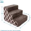 imageBest Pet Supplies Foam Pet Steps Cover for Small Dogs and Cats Portable Ramp Stairs for Couch Sofa and High Bed Climbing Cover Only  Sand 5Step H 225quot Cover OnlyBrown Lattice Print
