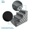 imageBest Pet Supplies Foam Pet Steps Cover for Small Dogs and Cats Portable Ramp Stairs for Couch Sofa and High Bed Climbing Cover Only  Sand 5Step H 225quot Cover OnlyGray Lattice