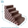 imageBest Pet Supplies Foam Pet Steps Cover for Small Dogs and Cats Portable Ramp Stairs for Couch Sofa and High Bed Climbing Cover Only  Sand 5Step H 225quot Cover OnlyBrown Lattice Print