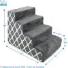 imageBest Pet Supplies Foam Pet Steps Cover for Small Dogs and Cats Portable Ramp Stairs for Couch Sofa and High Bed Climbing Cover Only  Sand 5Step H 225quot Cover OnlyGray Lattice