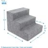 imageBest Pet Supplies Foam Pet Steps Cover for Small Dogs and Cats Portable Ramp Stairs for Couch Sofa and High Bed Climbing Cover Only  Sand 5Step H 225quot Cover OnlyAsh Gray Linen