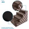 imageBest Pet Supplies Foam Pet Steps Cover for Small Dogs and Cats Portable Ramp Stairs for Couch Sofa and High Bed Climbing Cover Only  Sand 5Step H 225quot Cover OnlyBrown Lattice Print
