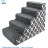 imageBest Pet Supplies Foam Pet Steps Cover for Small Dogs and Cats Portable Ramp Stairs for Couch Sofa and High Bed Climbing Cover Only  Sand 5Step H 225quot Cover OnlyGray Lattice