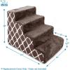 imageBest Pet Supplies Foam Pet Steps Cover for Small Dogs and Cats Portable Ramp Stairs for Couch Sofa and High Bed Climbing Cover Only  Sand 5Step H 225quot Cover OnlyBrown Lattice Print