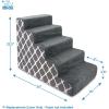 imageBest Pet Supplies Foam Pet Steps Cover for Small Dogs and Cats Portable Ramp Stairs for Couch Sofa and High Bed Climbing Cover Only  Sand 5Step H 225quot Cover OnlyGray Lattice