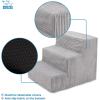 imageBest Pet Supplies Foam Pet Steps Cover for Small Dogs and Cats Portable Ramp Stairs for Couch Sofa and High Bed Climbing Cover Only  Sand 5Step H 225quot Cover OnlyGray
