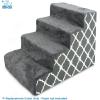 imageBest Pet Supplies Foam Pet Steps Cover for Small Dogs and Cats Portable Ramp Stairs for Couch Sofa and High Bed Climbing Cover Only  Sand 5Step H 225quot Cover OnlyGray Lattice