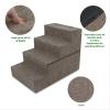 imageBest Pet Supplies Foldable Pet Stairs Cover for Foam Dog Ramps Replacement Slip with NonSlip Step Surface Plush and Soft Fabric Provides Paw Traction and Stability  Gray Lattice 2StepBrown Linen