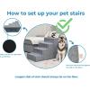 imageBest Pet Supplies Foldable Pet Stairs Cover for Foam Dog Ramps Replacement Slip with NonSlip Step Surface Plush and Soft Fabric Provides Paw Traction and Stability  Gray Lattice 2StepPale Teal