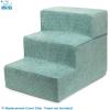 imageBest Pet Supplies Foldable Pet Stairs Cover for Foam Dog Ramps Replacement Slip with NonSlip Step Surface Plush and Soft Fabric Provides Paw Traction and Stability  Gray Lattice 2StepPale Teal