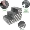 imageBest Pet Supplies Foldable Pet Stairs Cover for Foam Dog Ramps Replacement Slip with NonSlip Step Surface Plush and Soft Fabric Provides Paw Traction and Stability  Gray Lattice 2StepGray Lattice Print