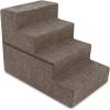 imageBest Pet Supplies Foldable Pet Stairs Cover for Foam Dog Ramps Replacement Slip with NonSlip Step Surface Plush and Soft Fabric Provides Paw Traction and Stability  Gray Lattice 2StepBrown Linen