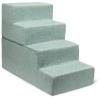 imageBest Pet Supplies Foldable Pet Stairs Cover for Foam Dog Ramps Replacement Slip with NonSlip Step Surface Plush and Soft Fabric Provides Paw Traction and Stability  Gray Lattice 2StepPale Teal