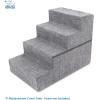 imageBest Pet Supplies Foldable Pet Stairs Cover for Foam Dog Ramps Replacement Slip with NonSlip Step Surface Plush and Soft Fabric Provides Paw Traction and Stability  Gray Lattice 2StepGray Linen