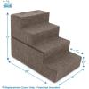 imageBest Pet Supplies Foldable Pet Stairs Cover for Foam Dog Ramps Replacement Slip with NonSlip Step Surface Plush and Soft Fabric Provides Paw Traction and Stability  Gray Lattice 2StepBrown Linen