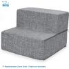imageBest Pet Supplies Foldable Pet Stairs Cover for Foam Dog Ramps Replacement Slip with NonSlip Step Surface Plush and Soft Fabric Provides Paw Traction and Stability  Gray Lattice 2StepGray Linen