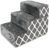 imageBest Pet Supplies Foldable Pet Stairs Cover for Foam Dog Ramps Replacement Slip with NonSlip Step Surface Plush and Soft Fabric Provides Paw Traction and Stability  Gray Lattice 2StepGray Lattice Print