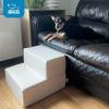 imageBest Pet Supplies Foldable Pet Stairs Cover for Foam Dog Ramps Replacement Slip with NonSlip Step Surface Plush and Soft Fabric Provides Paw Traction and Stability  Gray Lattice 2StepBrown Linen