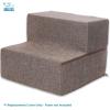 imageBest Pet Supplies Foldable Pet Stairs Cover for Foam Dog Ramps Replacement Slip with NonSlip Step Surface Plush and Soft Fabric Provides Paw Traction and Stability  Gray Lattice 2StepBrown Linen