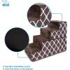 imageBest Pet Supplies Foldable Pet Stairs Cover for Foam Dog Ramps Replacement Slip with NonSlip Step Surface Plush and Soft Fabric Provides Paw Traction and Stability  Gray Lattice 2StepBrown Lattice Print