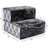 imageBest Pet Supplies Foldable Pet Stairs Cover for Foam Dog Ramps Replacement Slip with NonSlip Step Surface Plush and Soft Fabric Provides Paw Traction and Stability  Gray Lattice 2StepGray Lattice Print