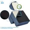 imageBest Pet Supplies Foldable Pet Stairs Cover for Foam Dog Ramps Replacement Slip with NonSlip Step Surface Plush and Soft Fabric Provides Paw Traction and Stability  Gray Lattice 2StepNavy Blue