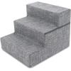 imageBest Pet Supplies Foldable Pet Stairs Cover for Foam Dog Ramps Replacement Slip with NonSlip Step Surface Plush and Soft Fabric Provides Paw Traction and Stability  Gray Lattice 2StepGray Linen