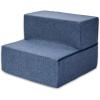 imageBest Pet Supplies Foldable Pet Stairs Cover for Foam Dog Ramps Replacement Slip with NonSlip Step Surface Plush and Soft Fabric Provides Paw Traction and Stability  Gray Lattice 2StepNavy Blue