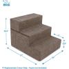 imageBest Pet Supplies Foldable Pet Stairs Cover for Foam Dog Ramps Replacement Slip with NonSlip Step Surface Plush and Soft Fabric Provides Paw Traction and Stability  Gray Lattice 2StepBrown Linen