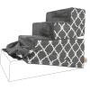 imageBest Pet Supplies Foldable Pet Stairs Cover for Foam Dog Ramps Replacement Slip with NonSlip Step Surface Plush and Soft Fabric Provides Paw Traction and Stability  Gray Lattice 2StepGray Lattice Print