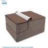 imageBest Pet Supplies Foldable Pet Stairs Cover for Foam Dog Ramps Replacement Slip with NonSlip Step Surface Plush and Soft Fabric Provides Paw Traction and Stability  Gray Lattice 2StepBrown Linen