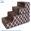 imageBest Pet Supplies Foldable Pet Stairs Cover for Foam Dog Ramps Replacement Slip with NonSlip Step Surface Plush and Soft Fabric Provides Paw Traction and Stability  Gray Lattice 2StepBrown Lattice Print